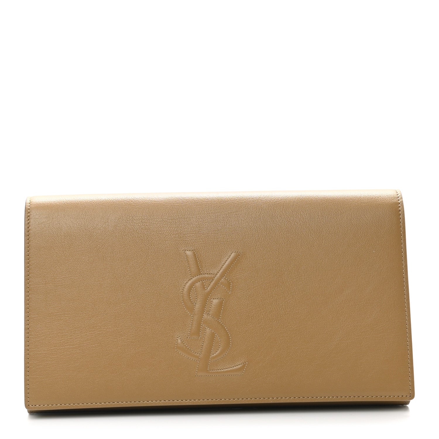 Saint Laurent Calfskin Monogram Large Belle De Jour Clutch Beige 1 of 6