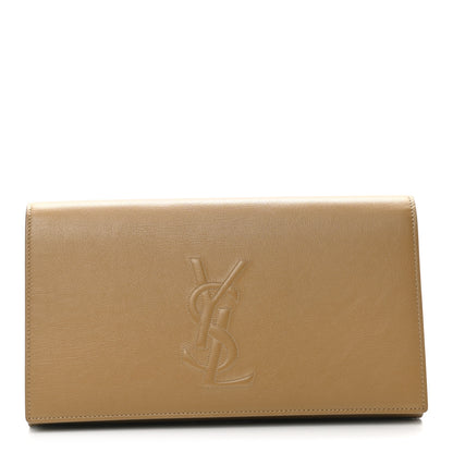 Saint Laurent Calfskin Monogram Large Belle De Jour Clutch Beige 1 of 6