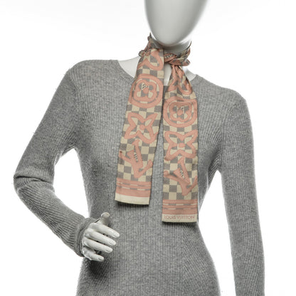 Louis Vuitton Silk Damier Azur Tahitienne Bandeau Rose Ballerine 2 of 6