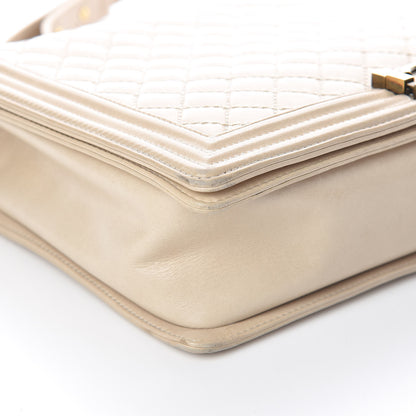Chanel Glazed Calfskin Quilted Large Boy Flap Beige 9 of 10