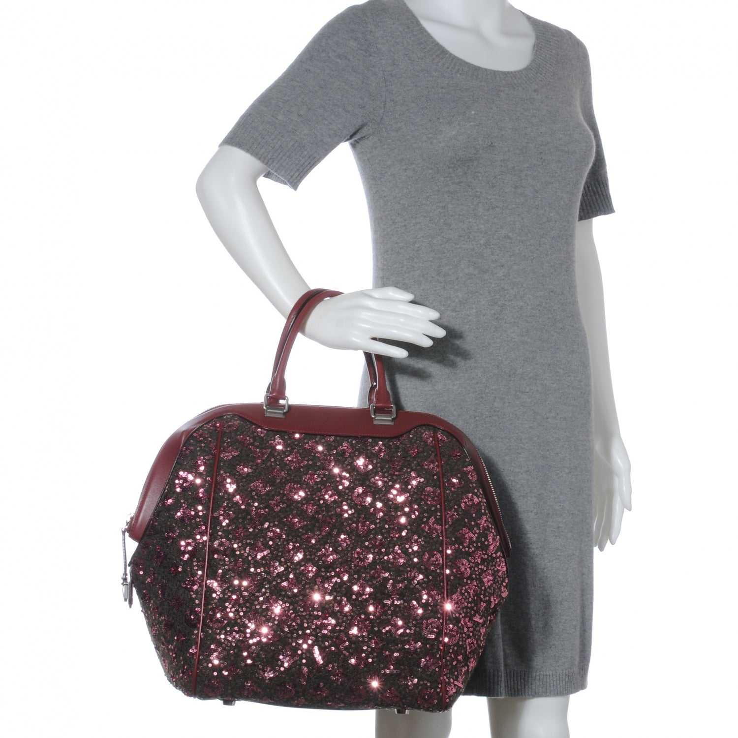 Louis Vuitton Sequin Monogram Sunshine Express North South Burgundy 2 of 8