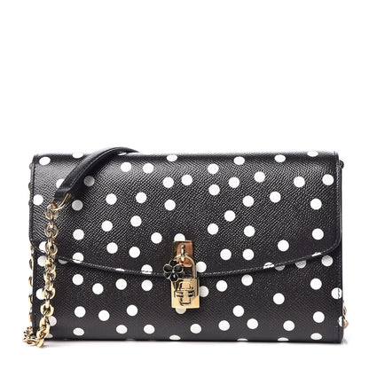 Dolce & Gabbana Dauphine Polka Dot Print Shoulder Bag Black 1 of 9