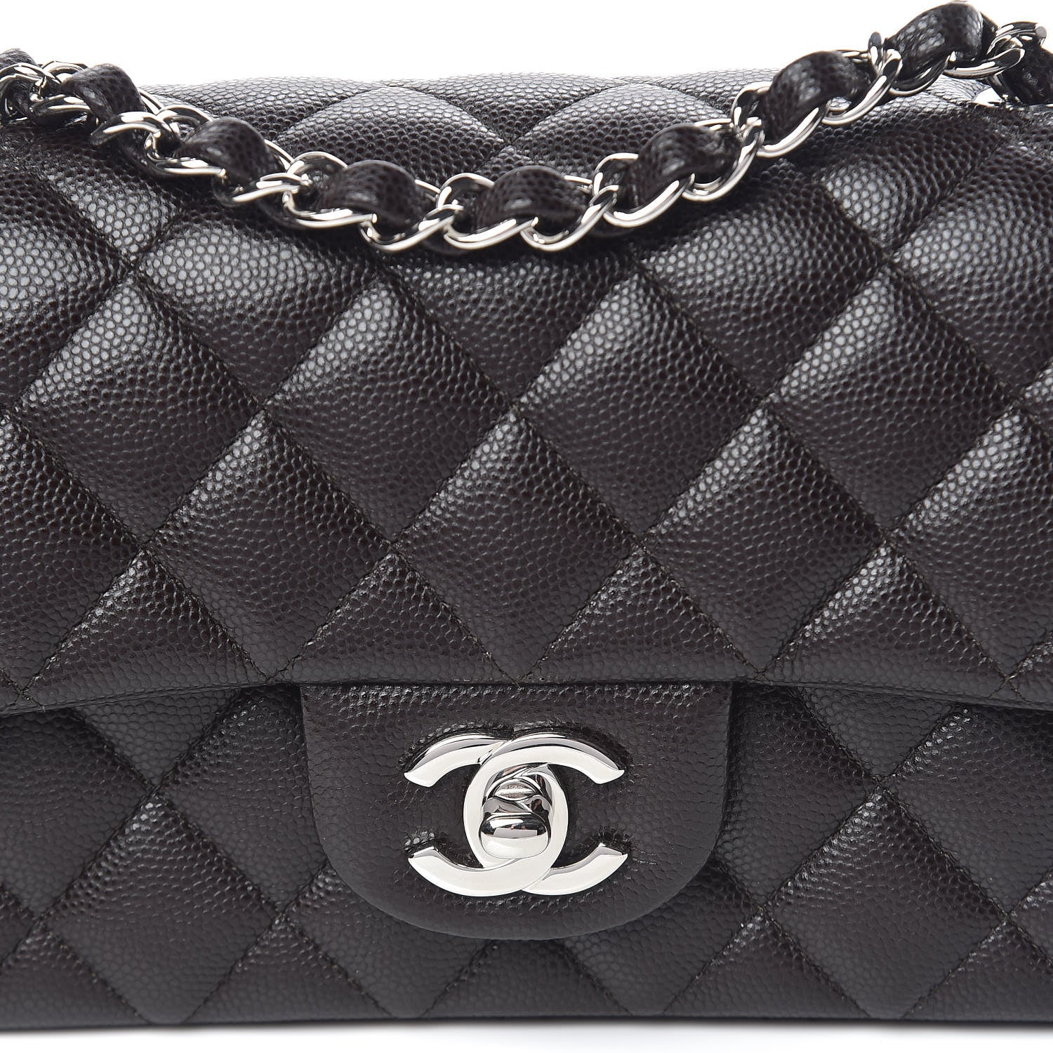 Chanel Caviar Quilted Mini Rectangular Flap Dark Brown 10 of 11