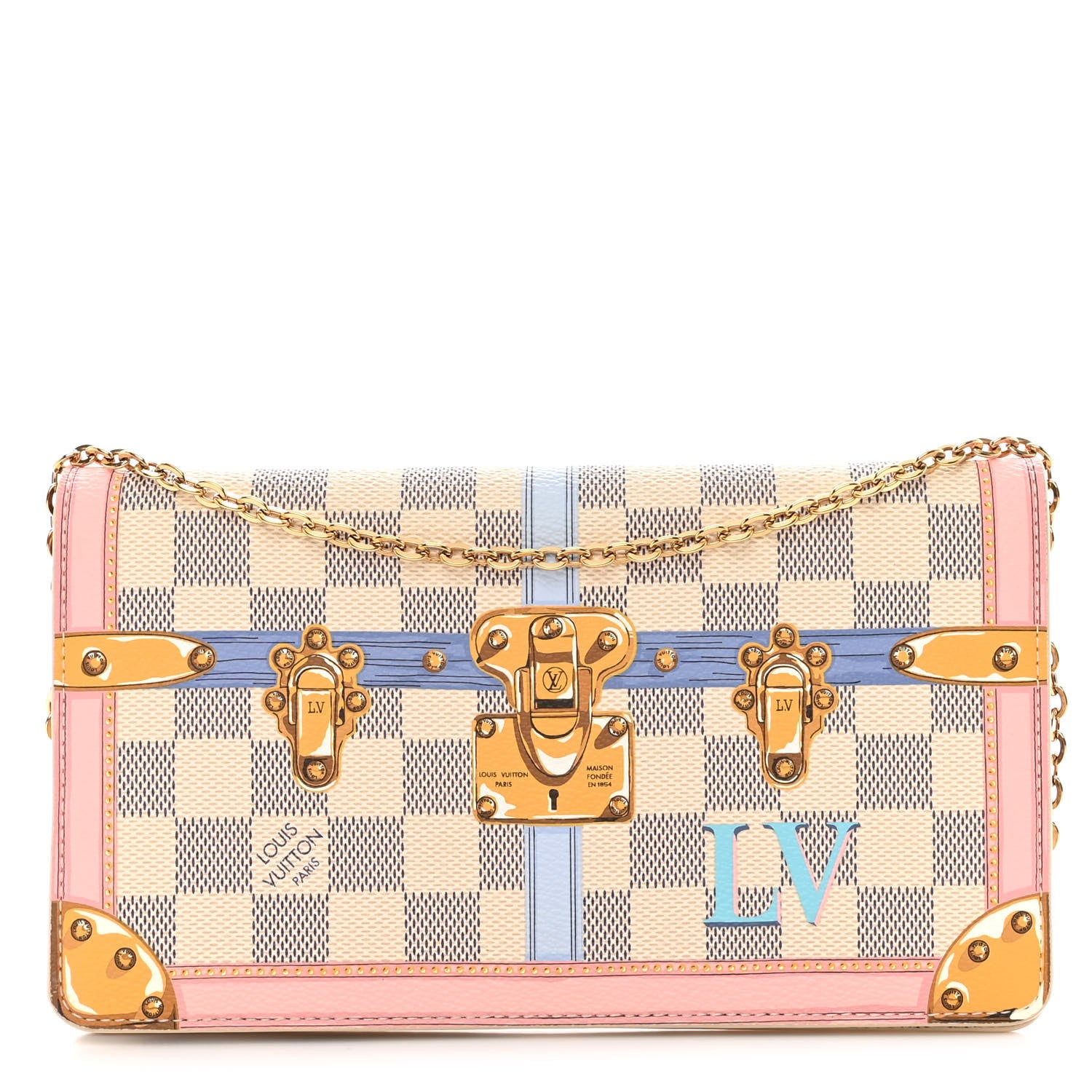Louis Vuitton Damier Azur Summer Trunks Pochette Weekend 1 of 13