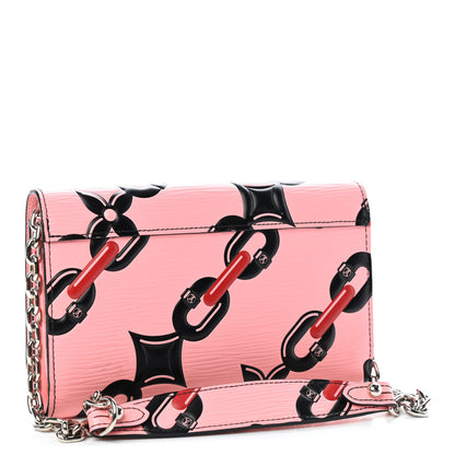 Louis Vuitton Epi Chain Flower Print Twist Chain Wallet Pink 2 of 4