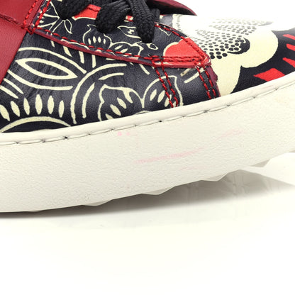 Valentino Garavani Calfskin Mime Rockstud Open Sneakers 39 Red White Black 11 of 11
