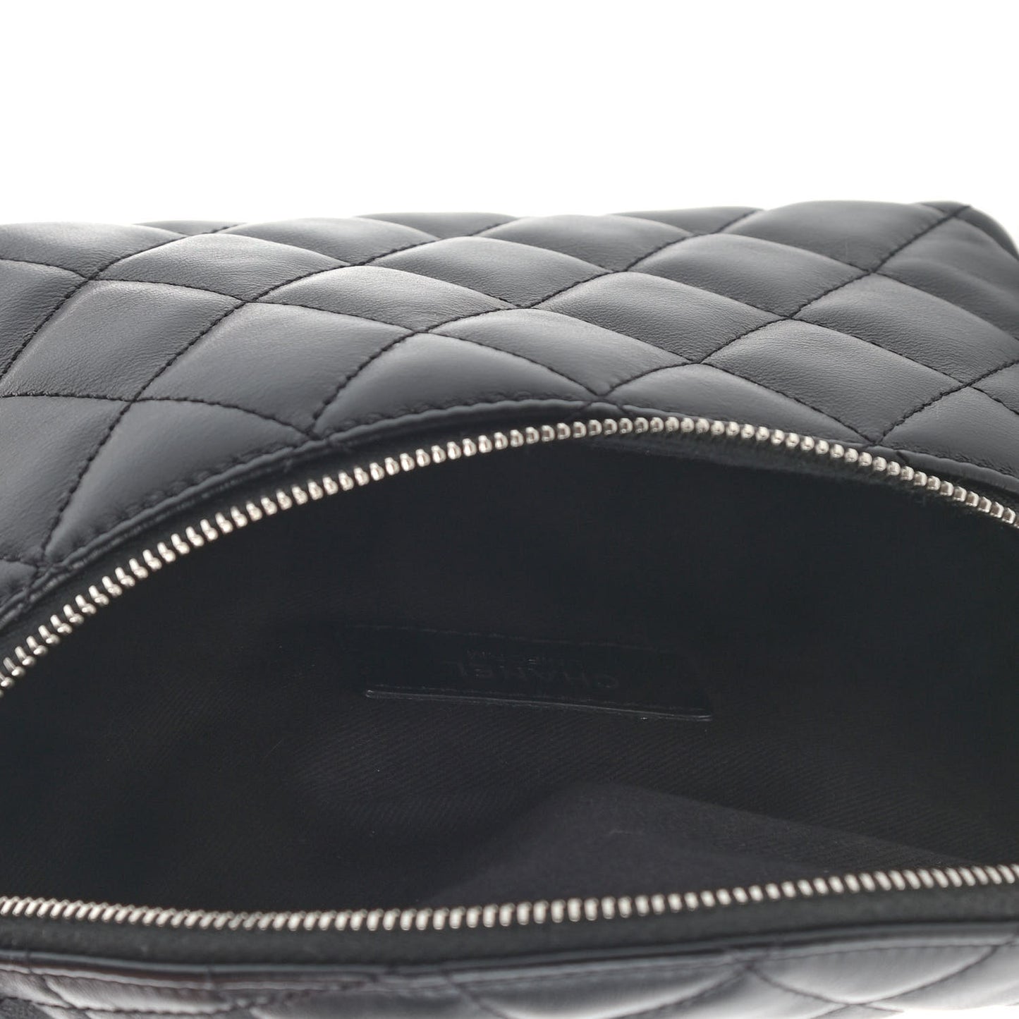 Lambskin Quilted Waist Belt Bag Black