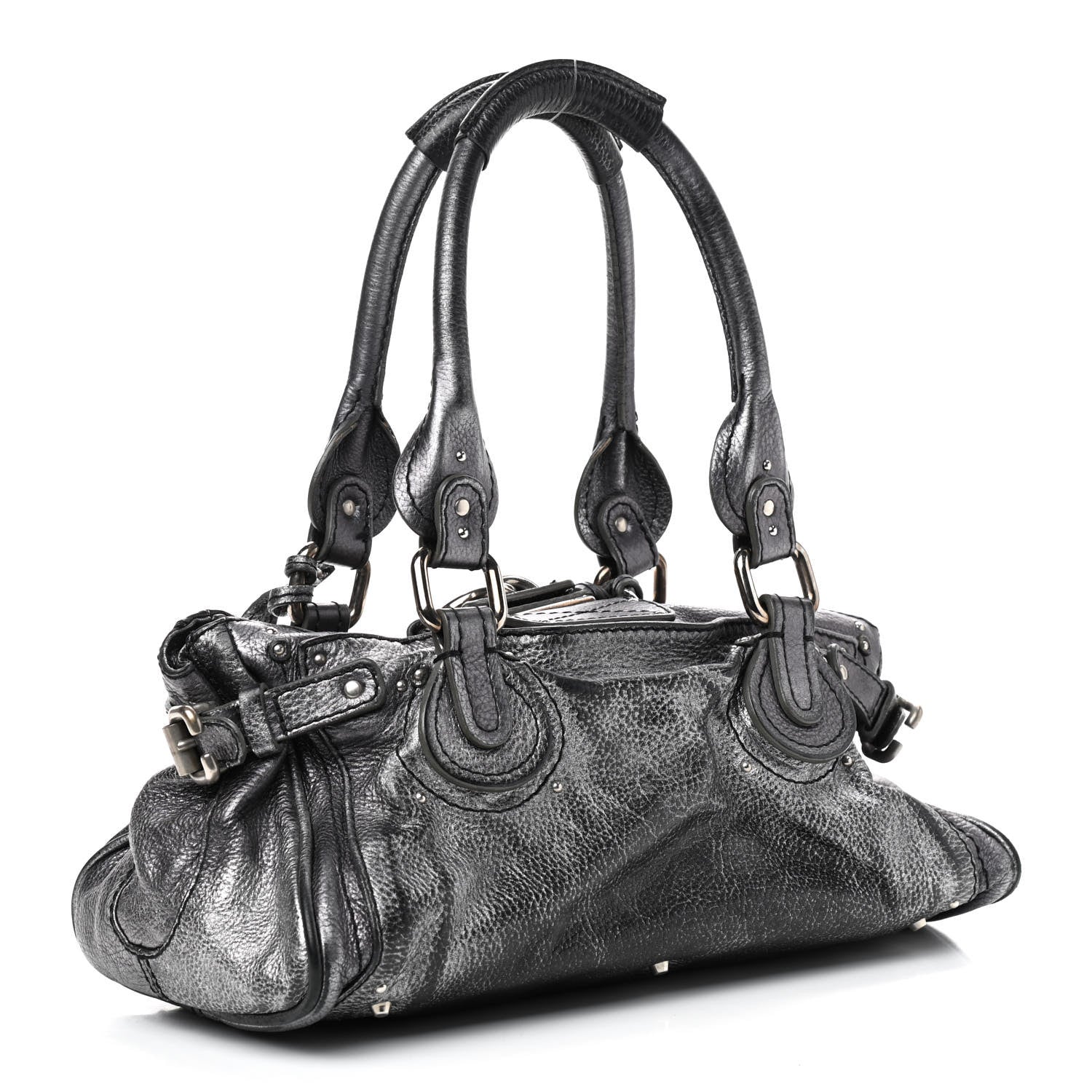 Chloe Metallic Calfskin Medium Paddington Satchel Silver 2 of 22