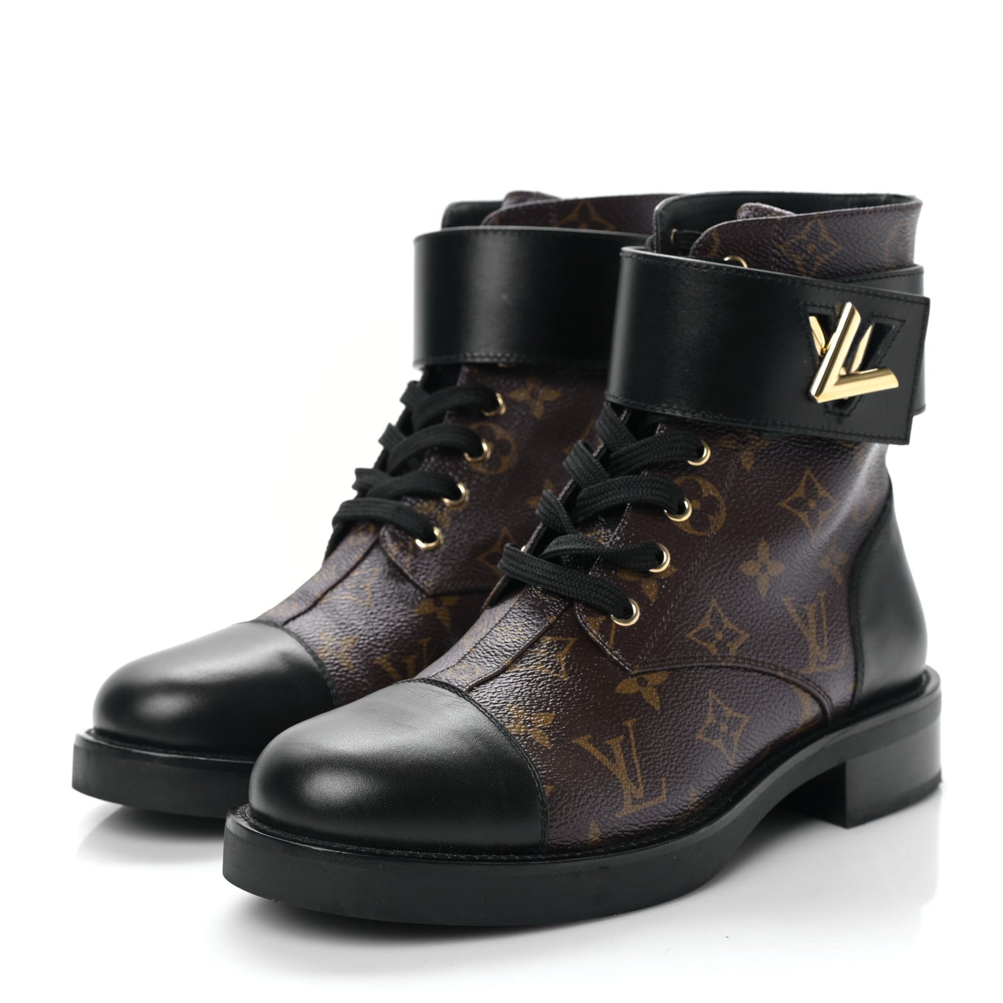 Calfskin Monogram Wonderland Flat Ranger Boots 39 Black