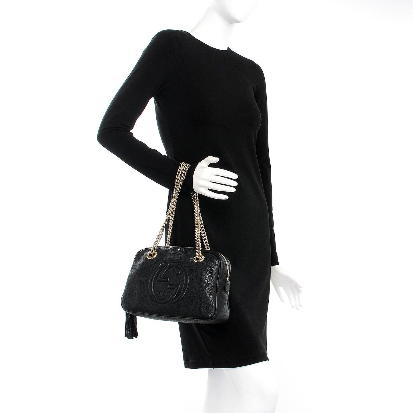 Pebbled Calfskin Small Soho Bowler Black
