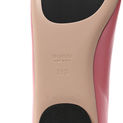 Gucci Malaga Kid Jarret Ballet Flats 39.5 Pink Black 6 of 9