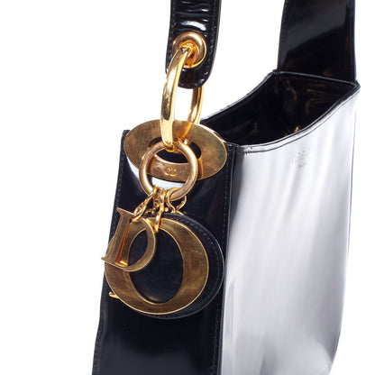 Christian Louboutin CHRISTIAN DIOR Patent Cannage Hobo Black 4 of 10