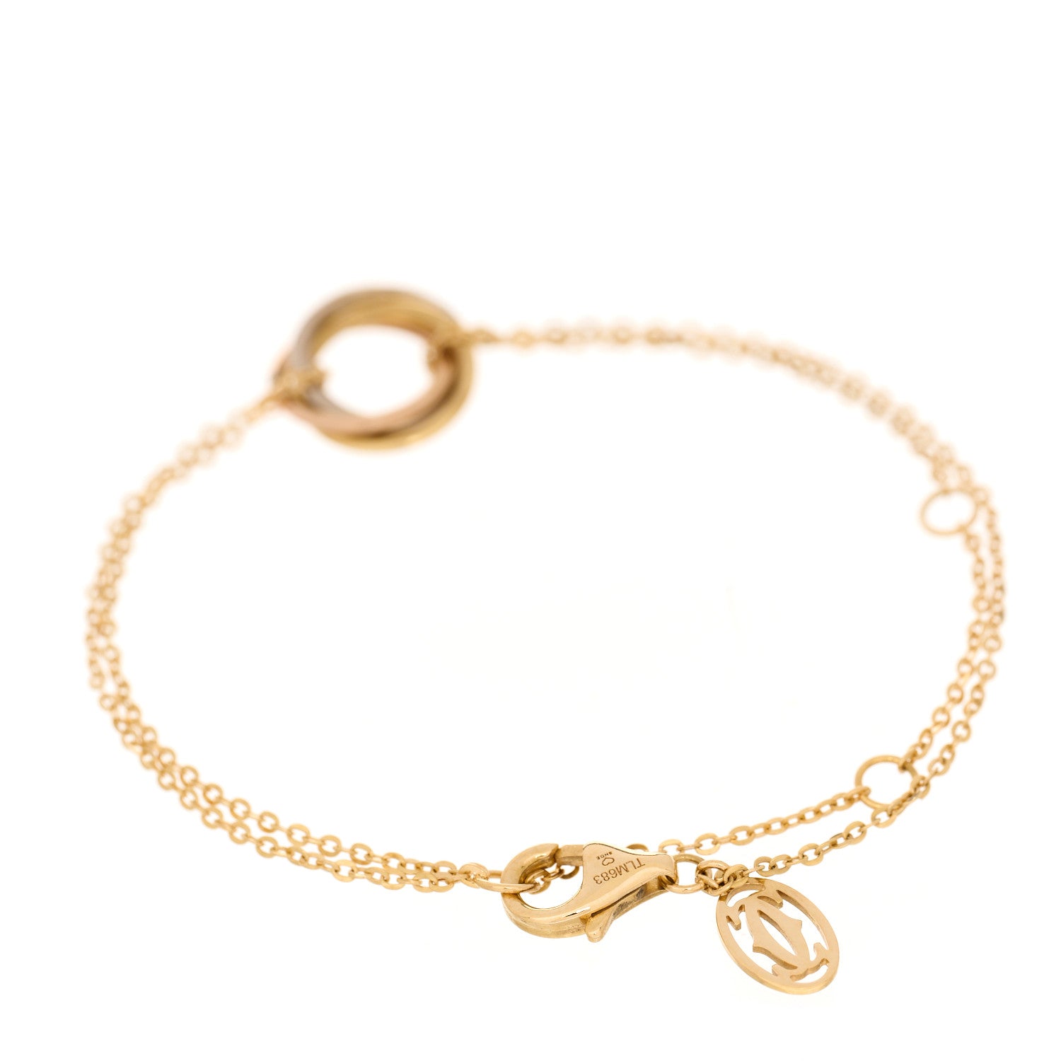 Cartier 18K Pink Yellow White Gold Trinity Bracelet 3 of 6