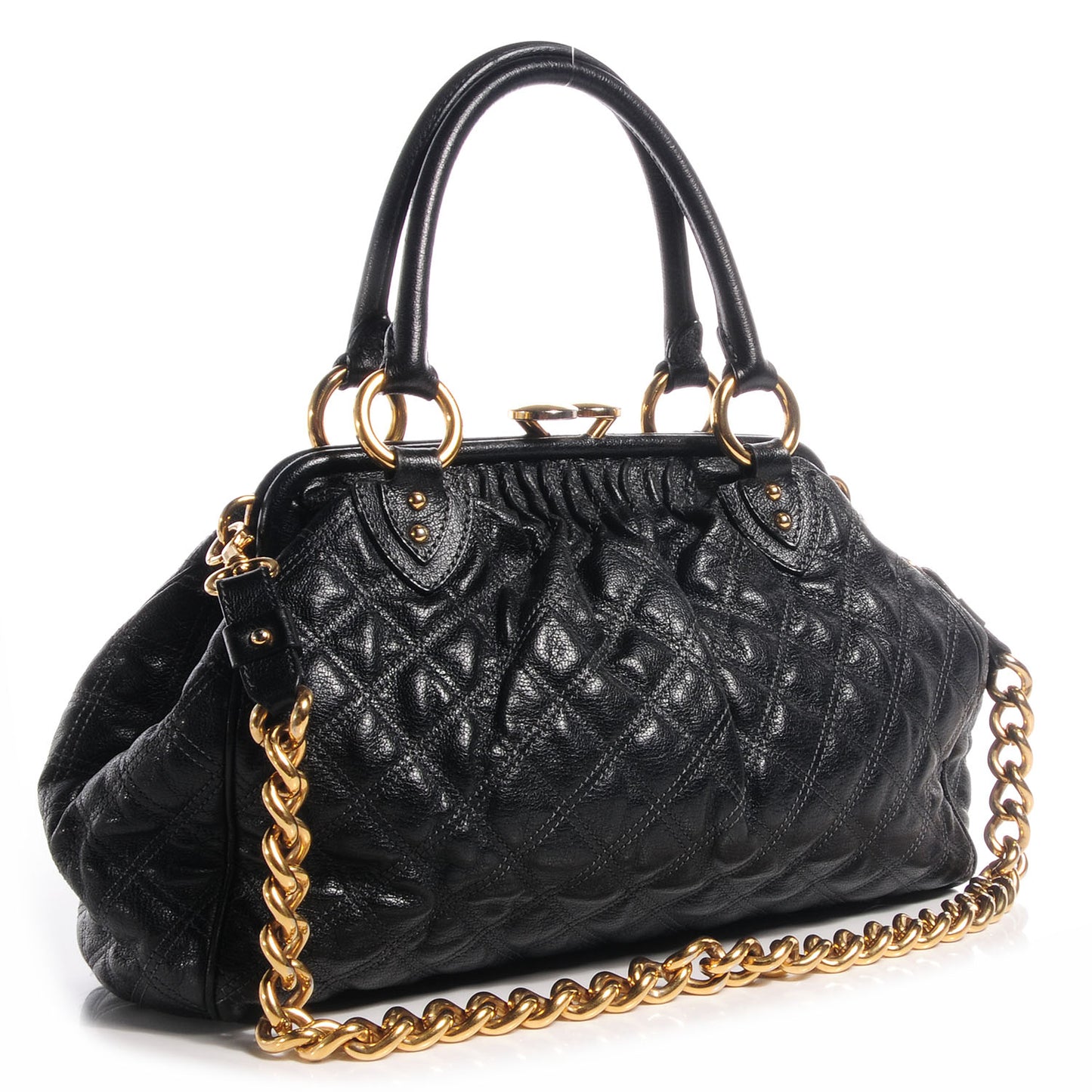 Quilted Leather Stam Black