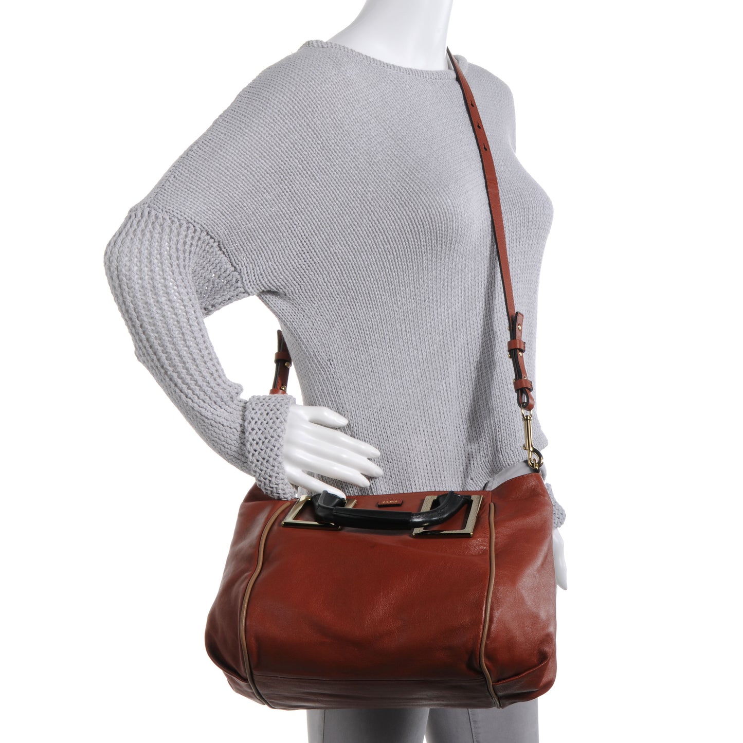 Leather Ethel Satchel Red Blush