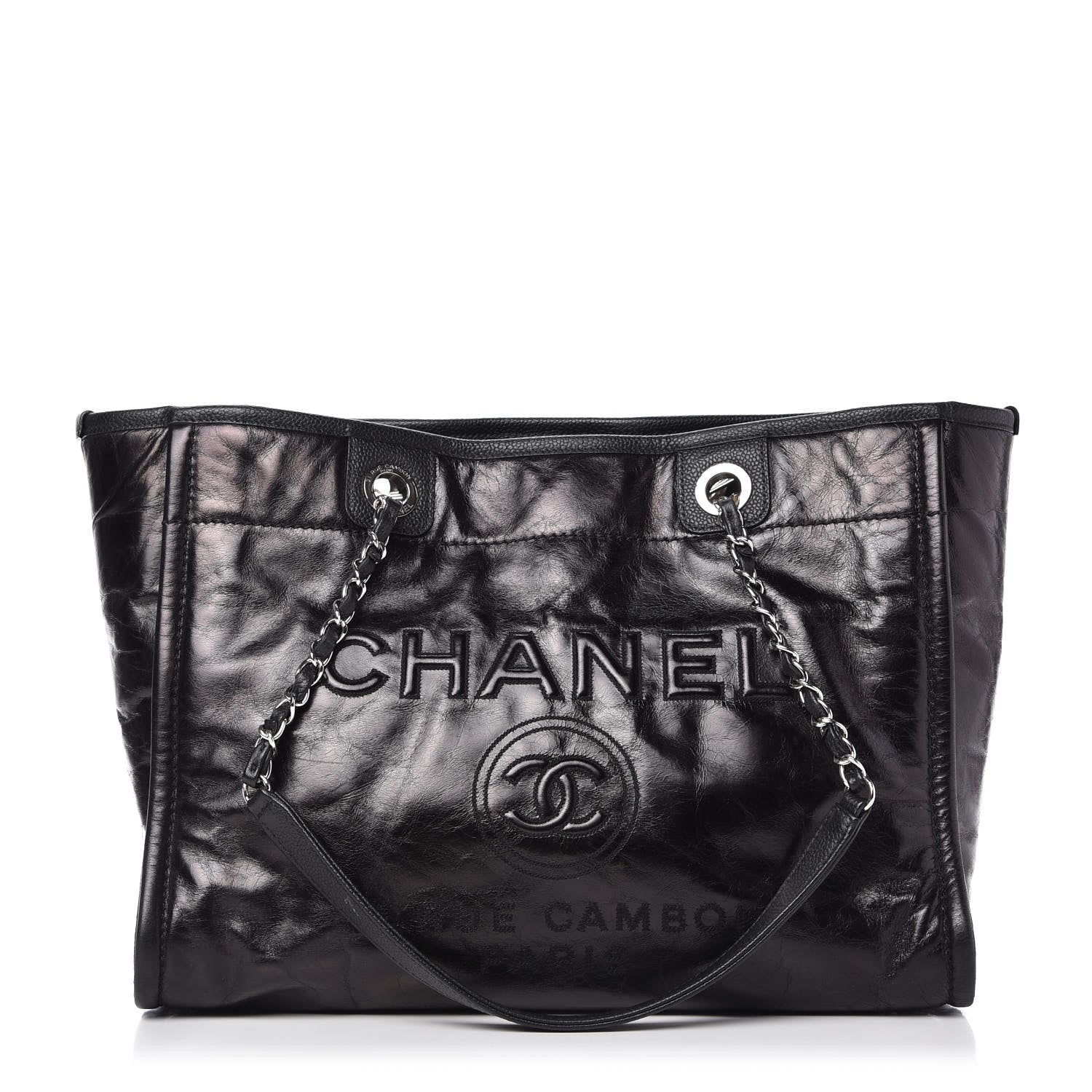 Chanel Glazed Calfskin Small Deauville Tote Black 1 of 10