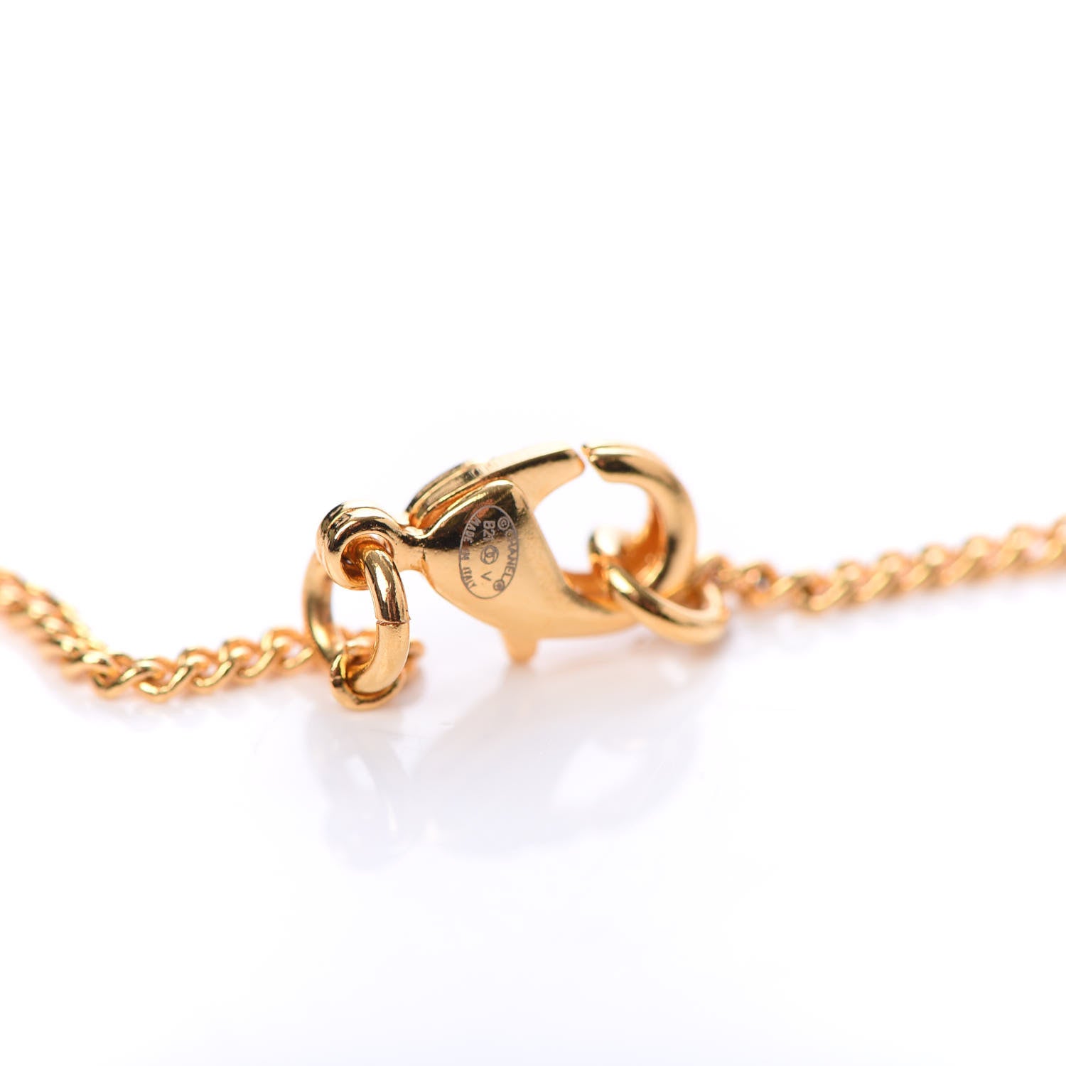 Chanel Metal CC Paris Button Necklace Gold 5 of 6