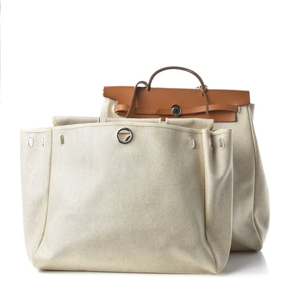 Hermes Toile Vache Calfskin Herbag 40 GM Natural 9 of 9