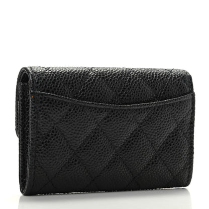 Chanel Caviar Quilted Flap Card Holder Wallet Black 3 of 9