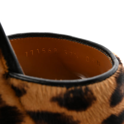 Gucci Calf Hair Leopard Print Horsebit 25/60mm Platform Sandals 37.5 Hazelnut Black 9 of 10