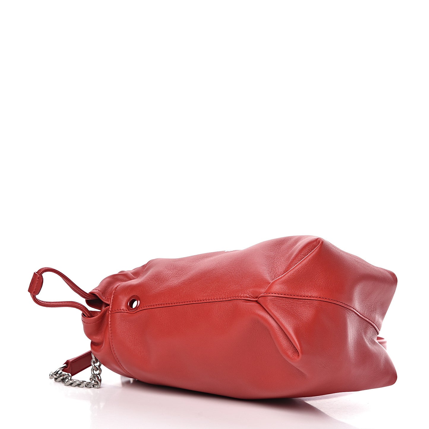 Lambskin Small Teddy Bucket Bag Red