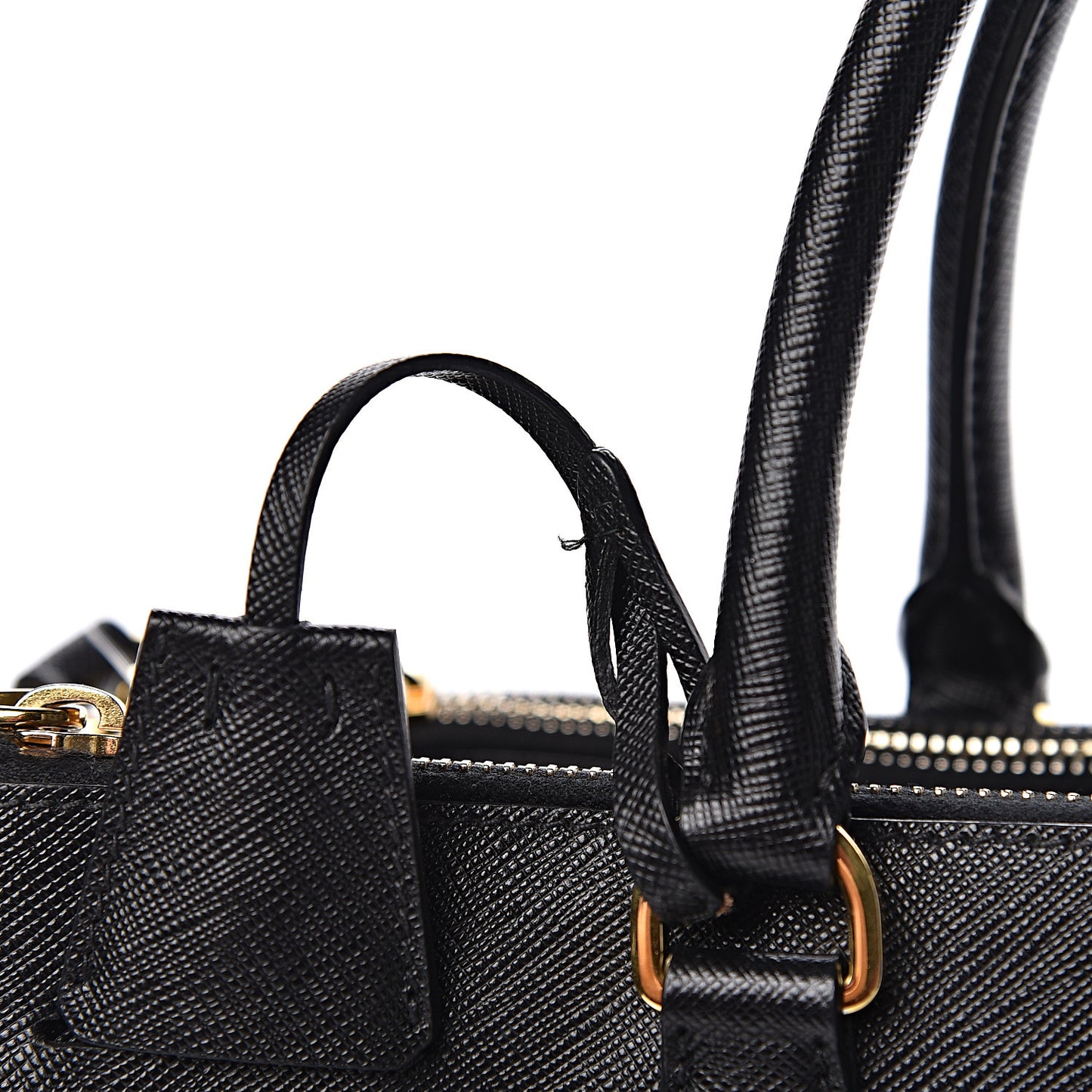 Saffiano Medium Galleria Double Zip Tote Black