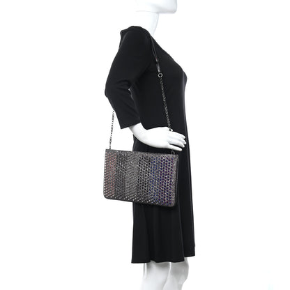 Christian Louboutin Glitter Calfskin Studded Loubiposh Chain Clutch Multicolor 3 of 9