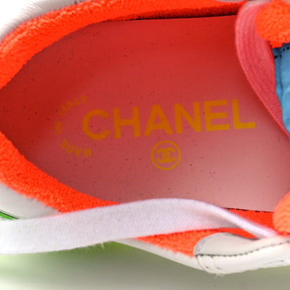 Chanel Calfskin Womens Logo Sneakers 36.5 White Multicolor 7 of 8
