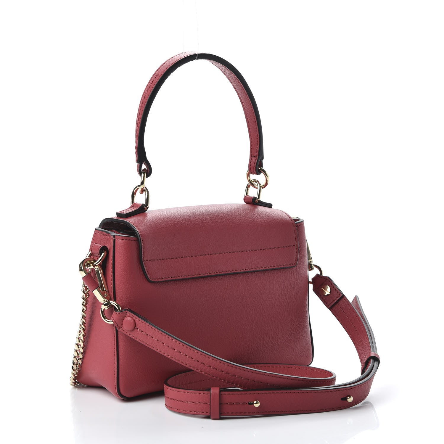 Chloe Calfskin Mini Faye Day Shoulder Bag Scarlet Pink 3 of 9