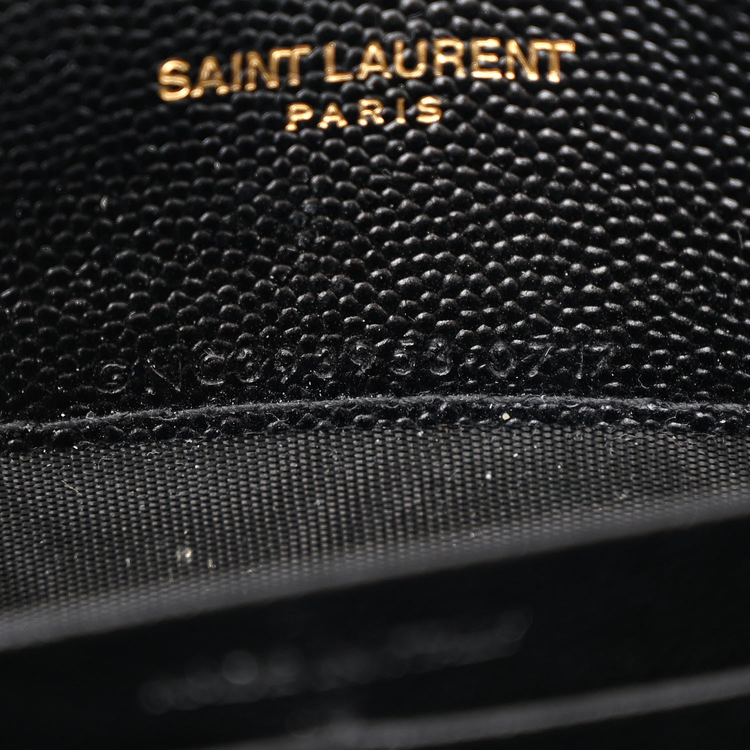 Saint Laurent Grain De Poudre Matelasse Chevron Monogram Envelope Chain Wallet Black 7 of 11