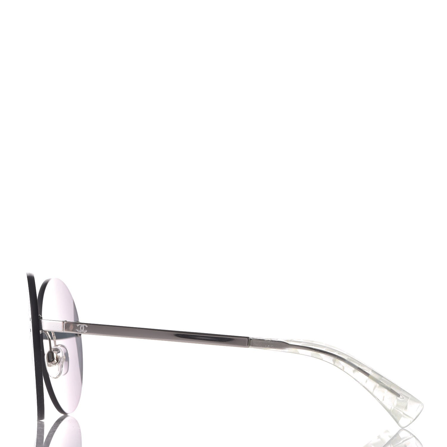 Chanel Metal Rimless Round Sunglasses 4216 Silver 2 of 8