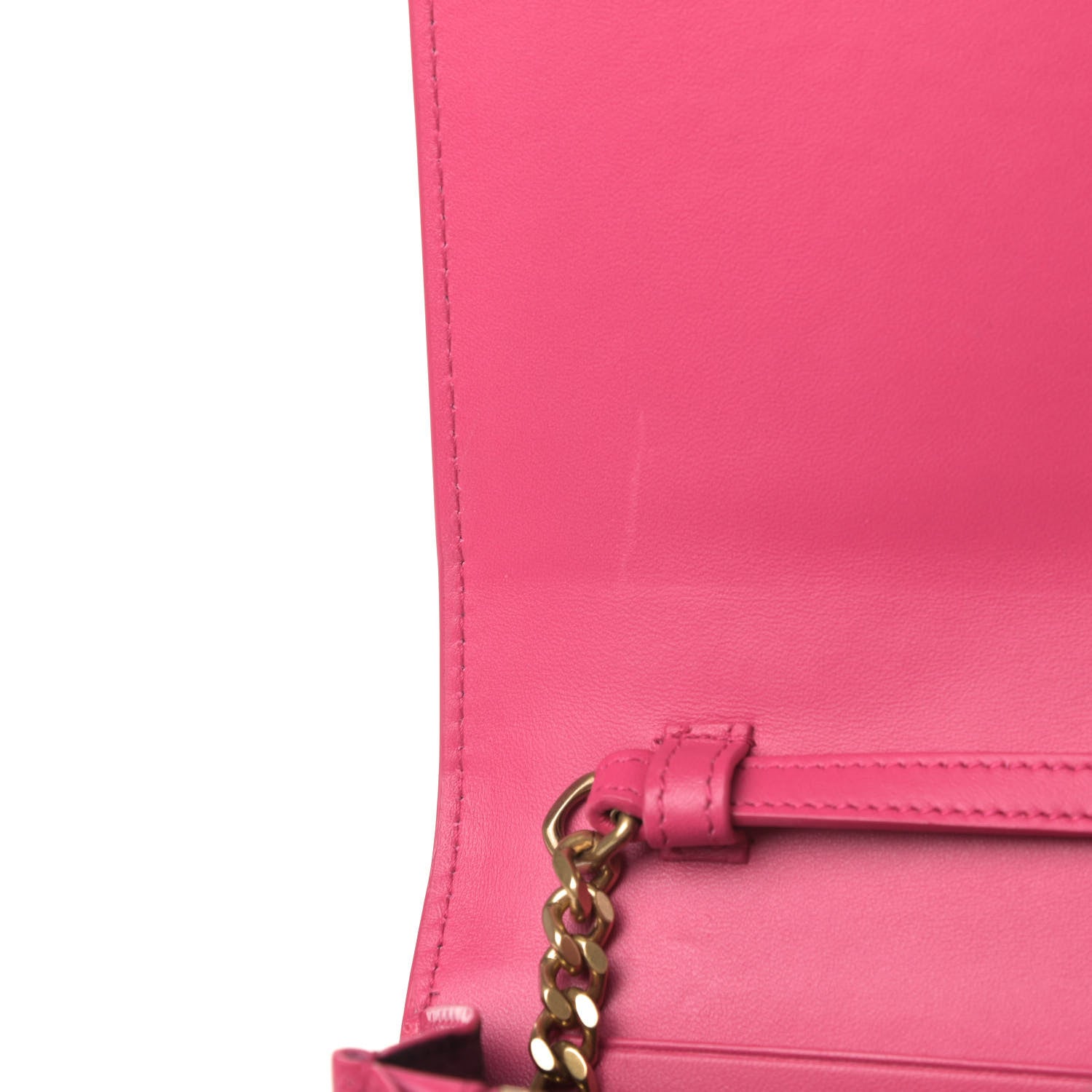 Saint Laurent Patent Calfskin Monogram Kate Chain Wallet Fresh Fuxia 5 of 5