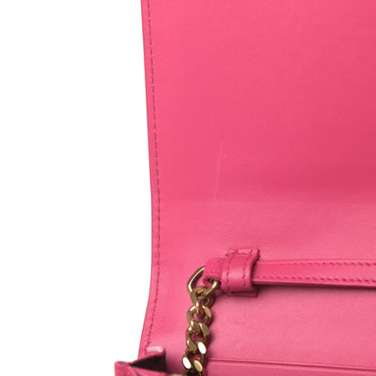 Saint Laurent Patent Calfskin Monogram Kate Chain Wallet Fresh Fuxia 5 of 5