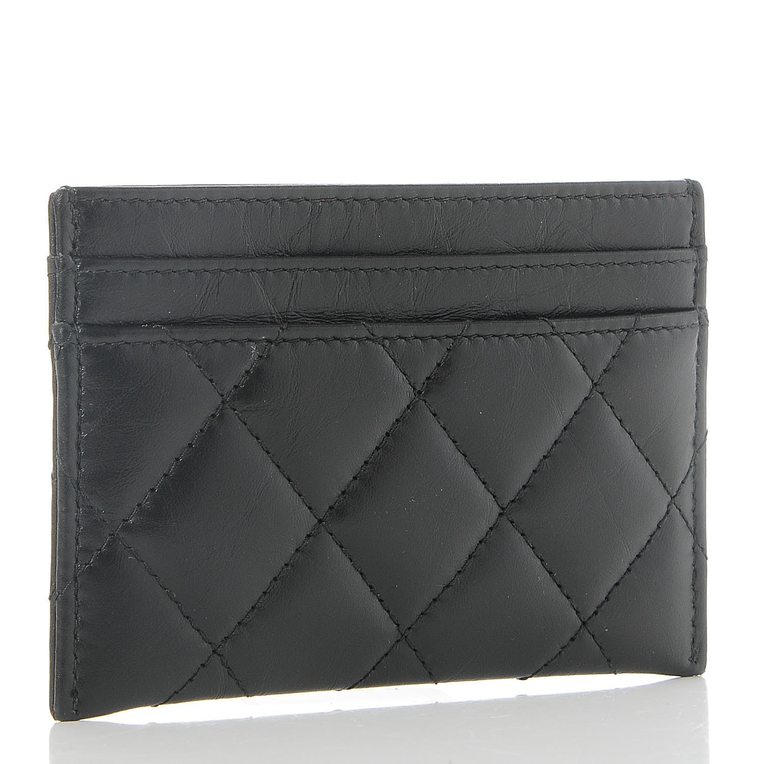 Chanel Aged Calfskin Lucky Charms Reissue Card Holder Black 3 of 9