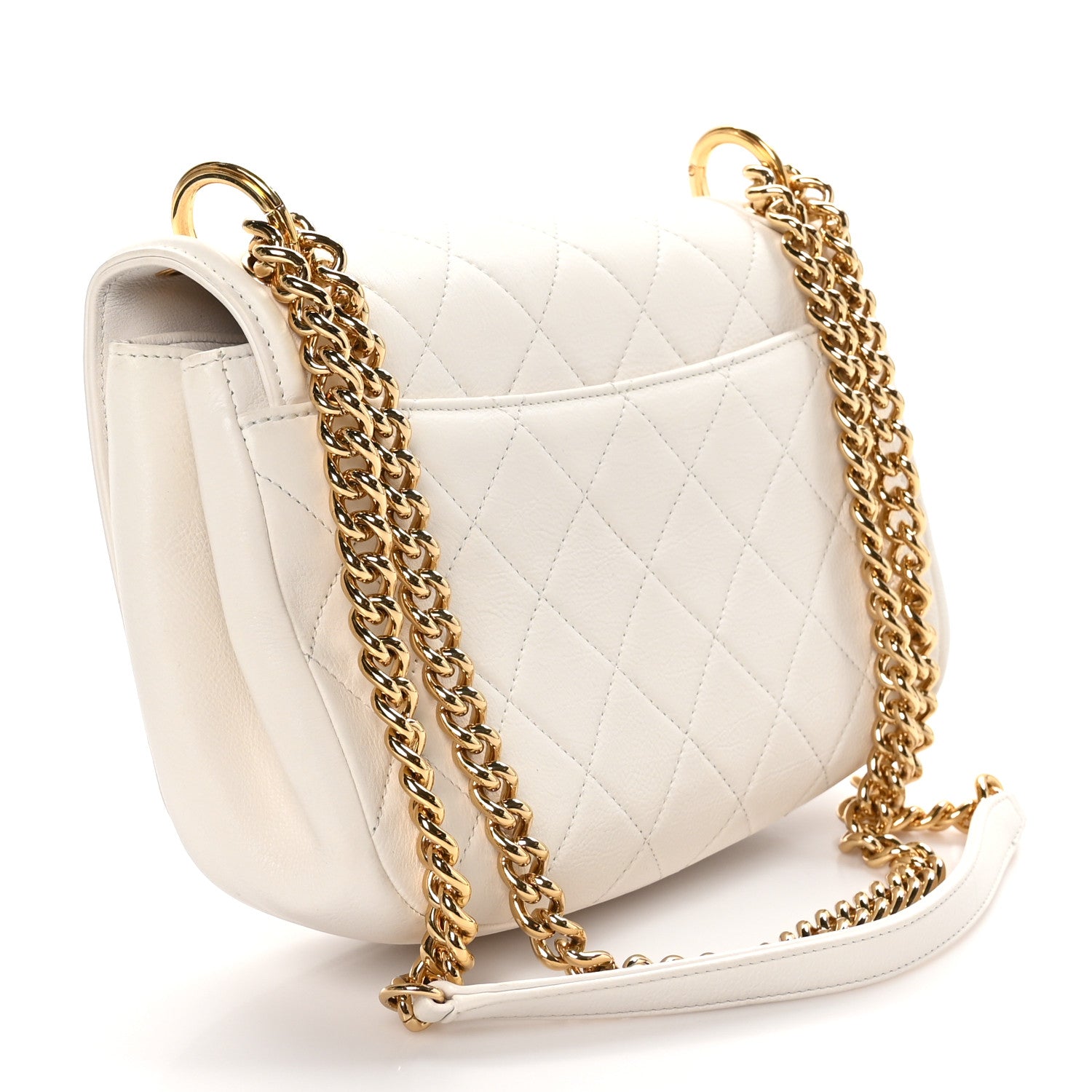 Chanel Calfskin Quilted Underline Flap White 3 of 10