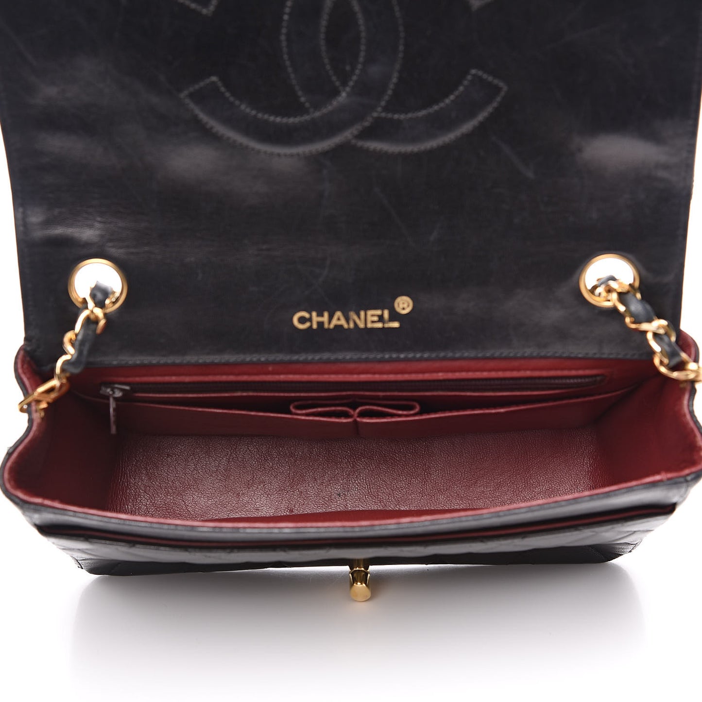 Lambskin Quilted Small Single Flap Black