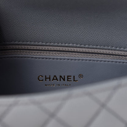Chanel Caviar Lizard Quilted Mini Coco Handle Flap Light Blue 8 of 10