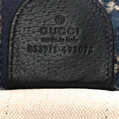 Gucci Denim GG Monogram Web Large Giglio Tote Blue 7 of 11