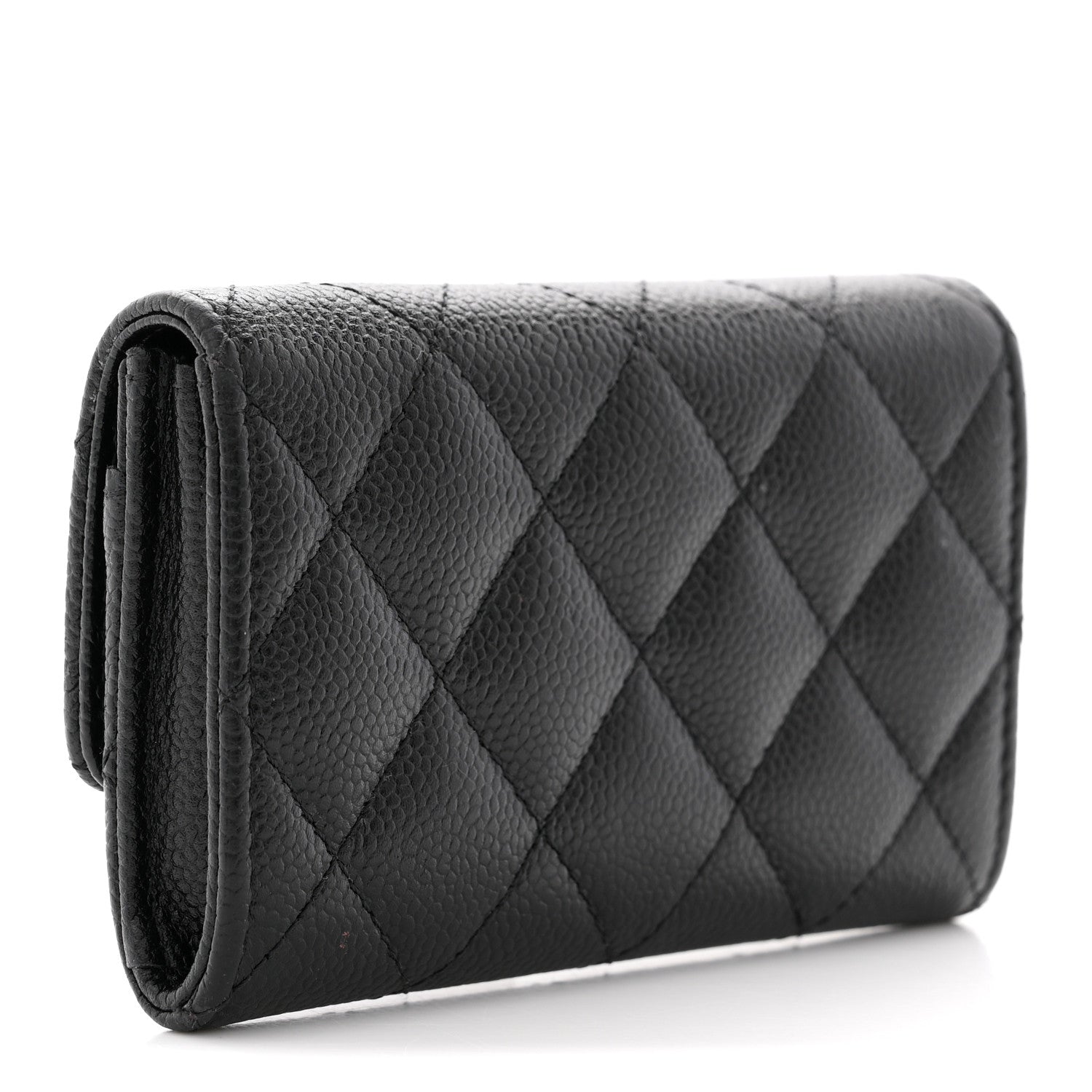 Chanel Caviar Quilted Chain CC Flap Card Holder Black 3 of 10