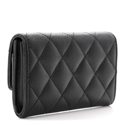 Chanel Caviar Quilted Chain CC Flap Card Holder Black 3 of 10