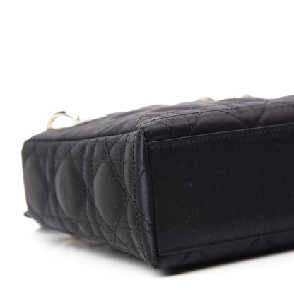 Christian Dior Satin Swarovski Crystal Cannage Mini Lady Dior Black 6 of 10