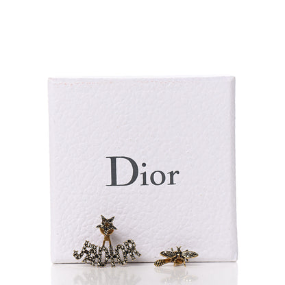 Christian Dior Metal Crystal J'adior Earrings Aged Gold 5 of 5