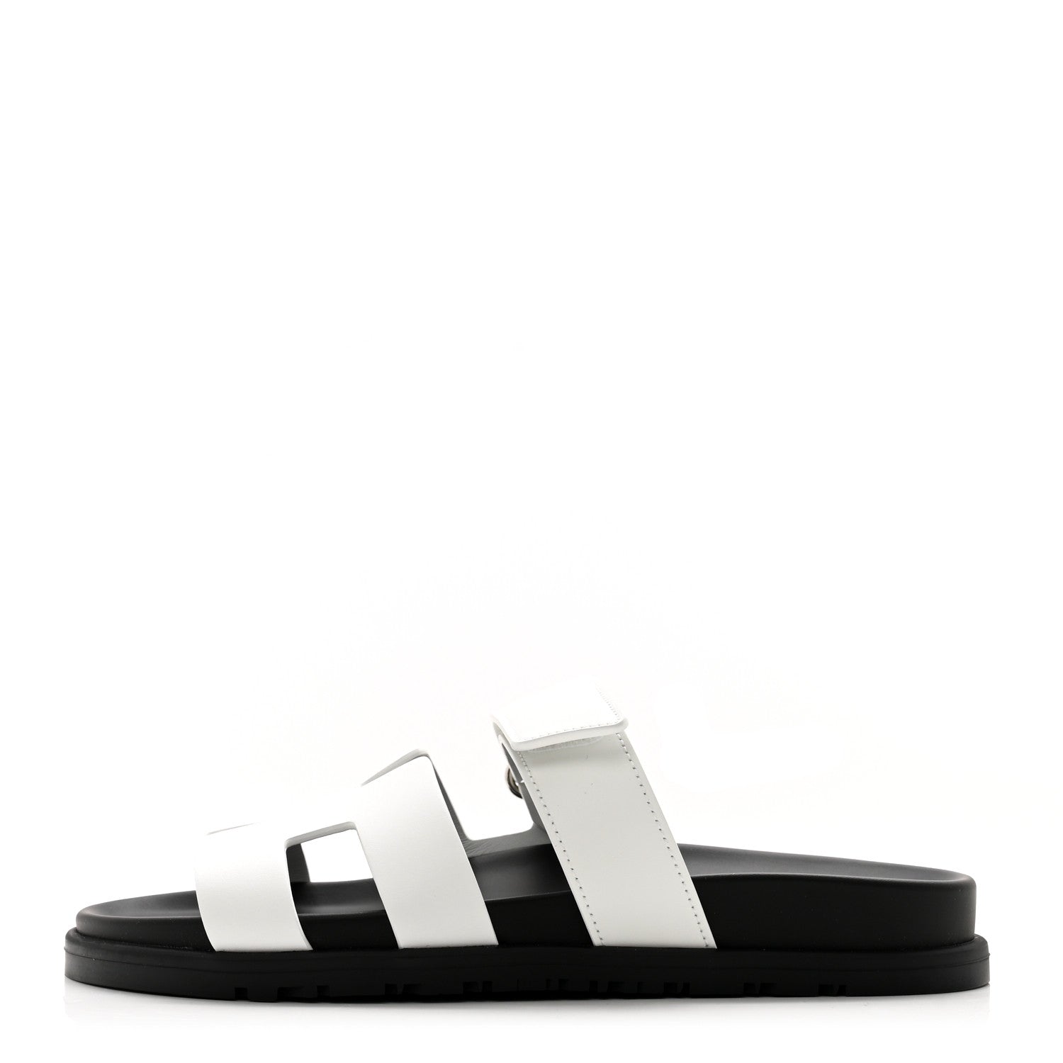 Hermes Calfskin Womens Chypre Sandals 37 White 1 of 9