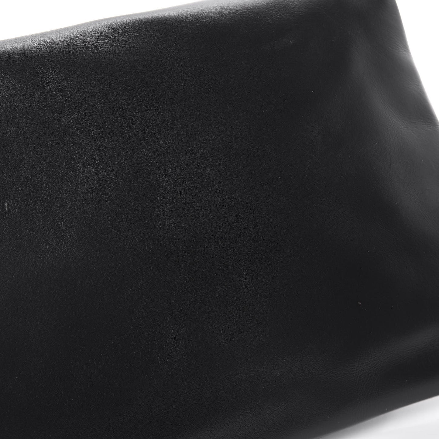 Smooth Calfskin Letters Fold-Over Clutch Black