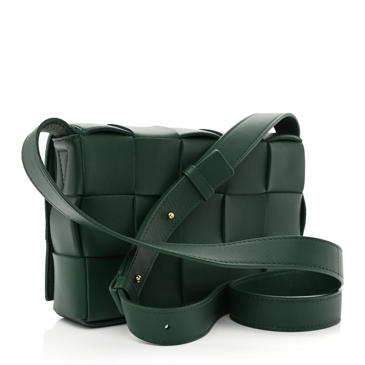 Bottega Veneta Lambskin Maxi Intrecciato Cassette Crossbody Bag Raintree Green 3 of 10