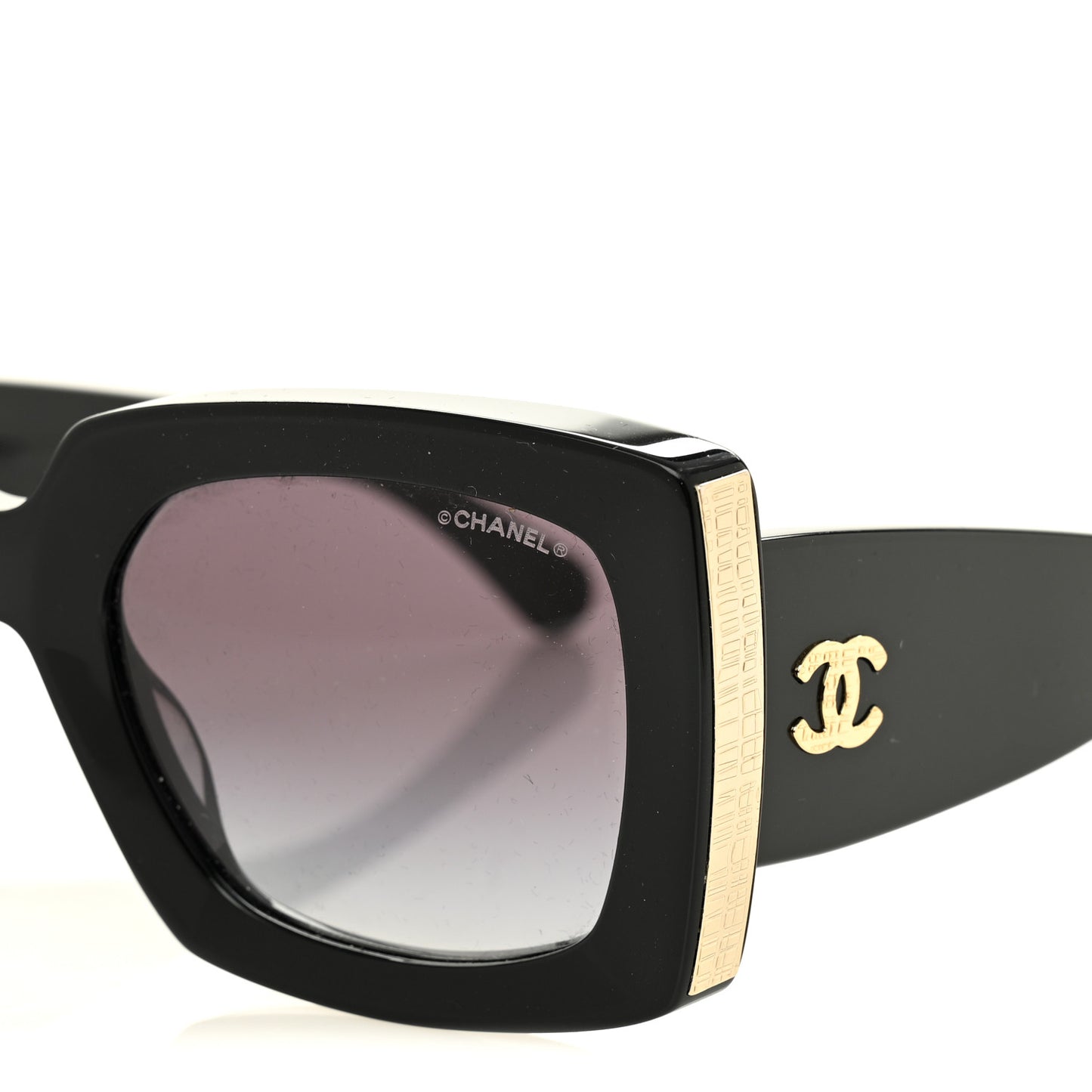 Acetate Rectangle Sunglasses 5435-A Black