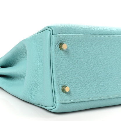 Hermes Togo Kelly Retourne 32 Bleu Atoll 9 of 10