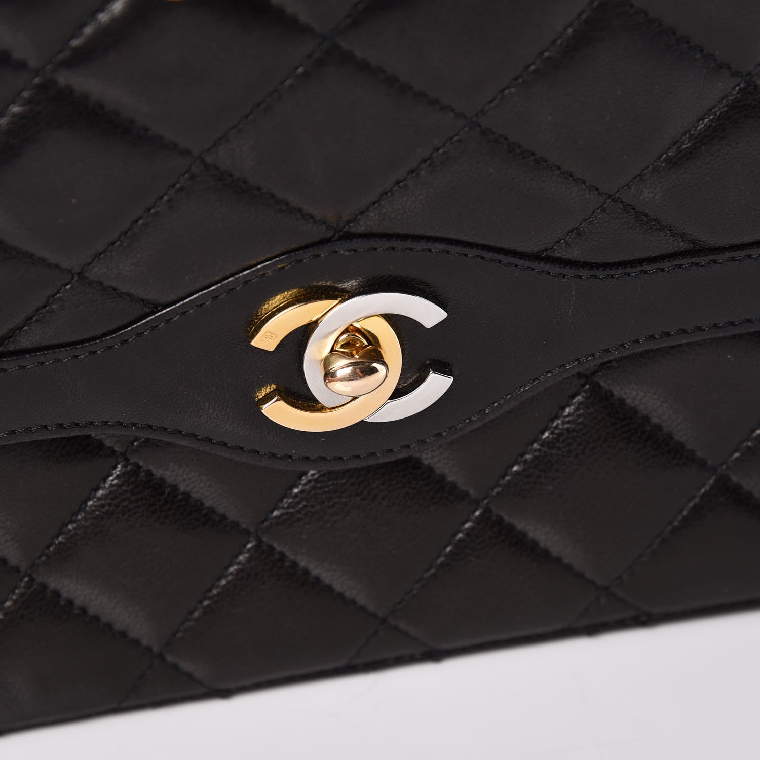 Chanel Lambskin Quilted Medium Double Flap Black 13 of 19