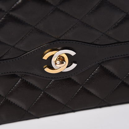 Chanel Lambskin Quilted Medium Double Flap Black 13 of 19