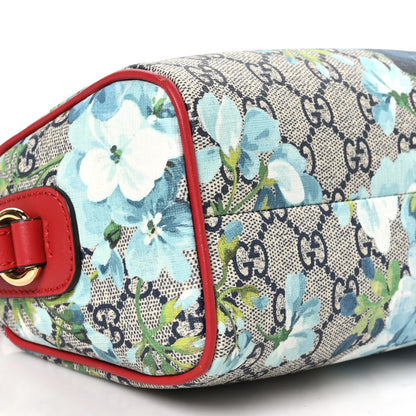 Gucci GG Supreme Monogram Blooms Mini Boston Navy Blue Hibiscus 9 of 10